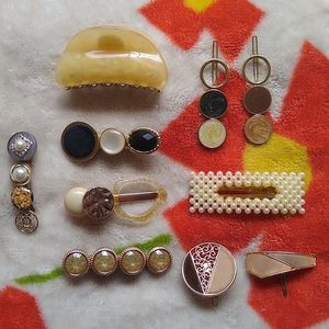 Cream and Black Hair Accessories Bundle